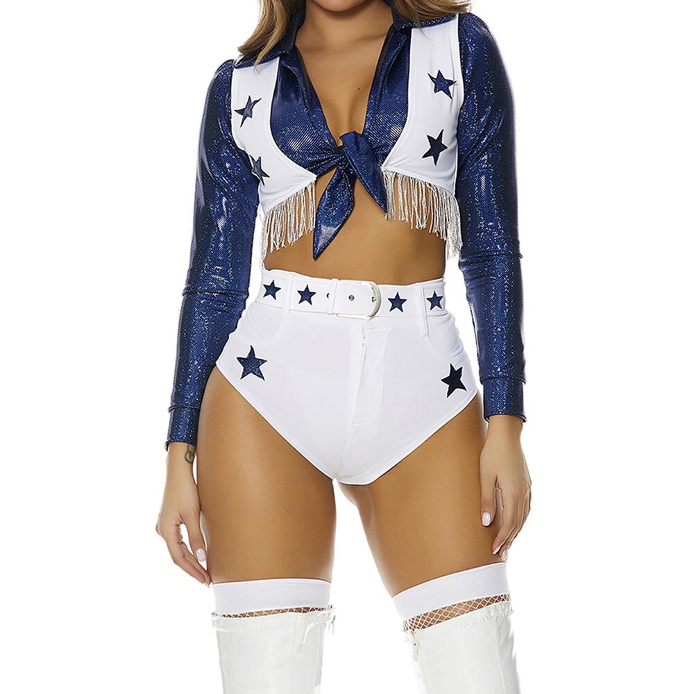8976 Star Cheerleader Costume 4-Piece Halloween Outfit with Top Vest